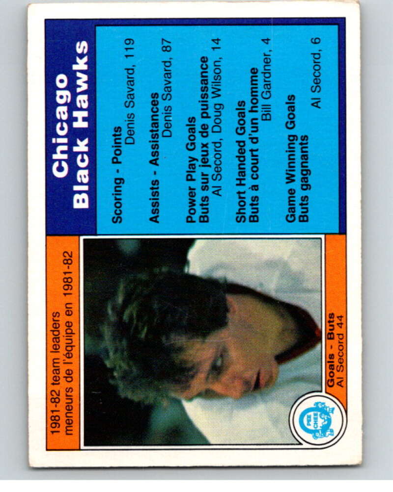 1982-83 O-Pee-Chee #60 Al Secord TL Chicago Blackhawks V57510 Image 1