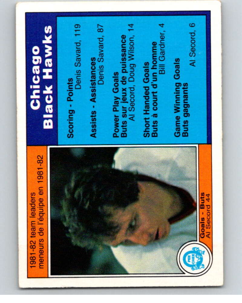 1982-83 O-Pee-Chee #60 Al Secord TL Chicago Blackhawks V57511 Image 1