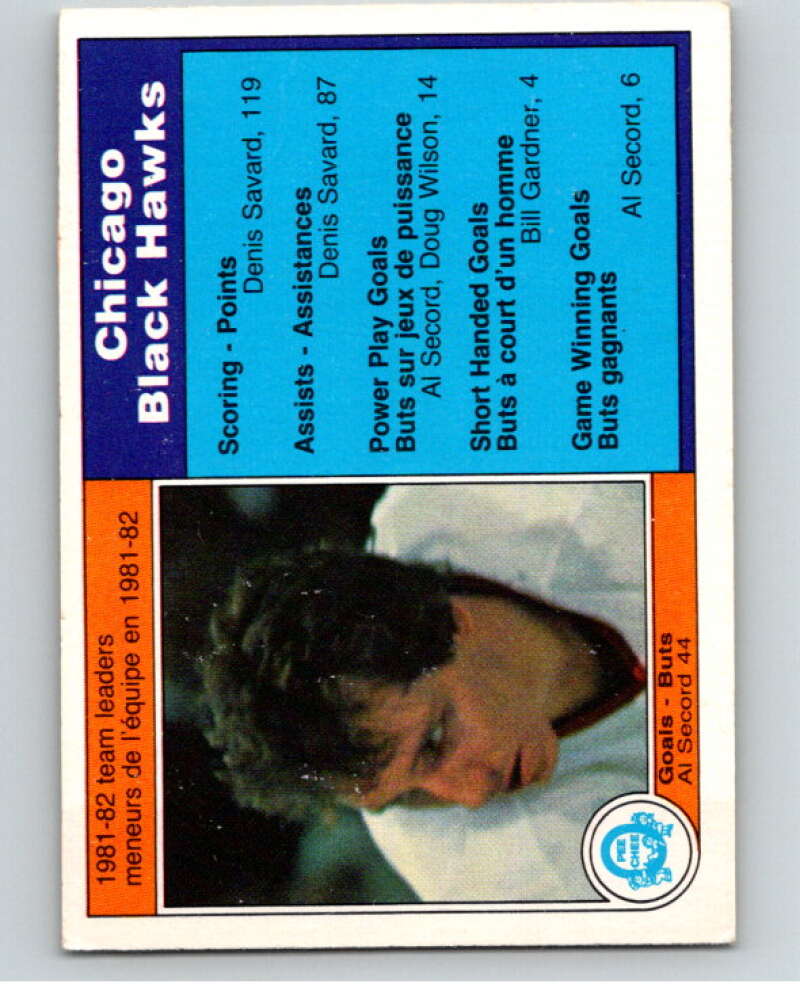 1982-83 O-Pee-Chee #60 Al Secord TL Chicago Blackhawks V57513 Image 1