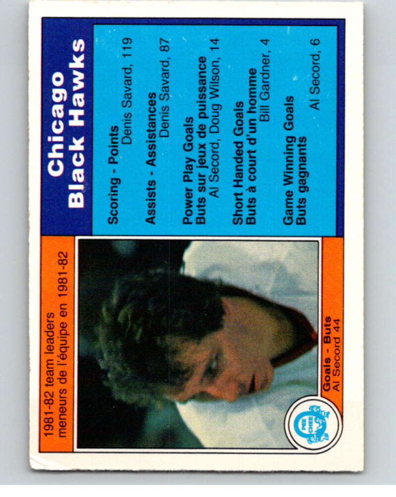 1982-83 O-Pee-Chee #60 Al Secord TL Chicago Blackhawks V57514 Image 1