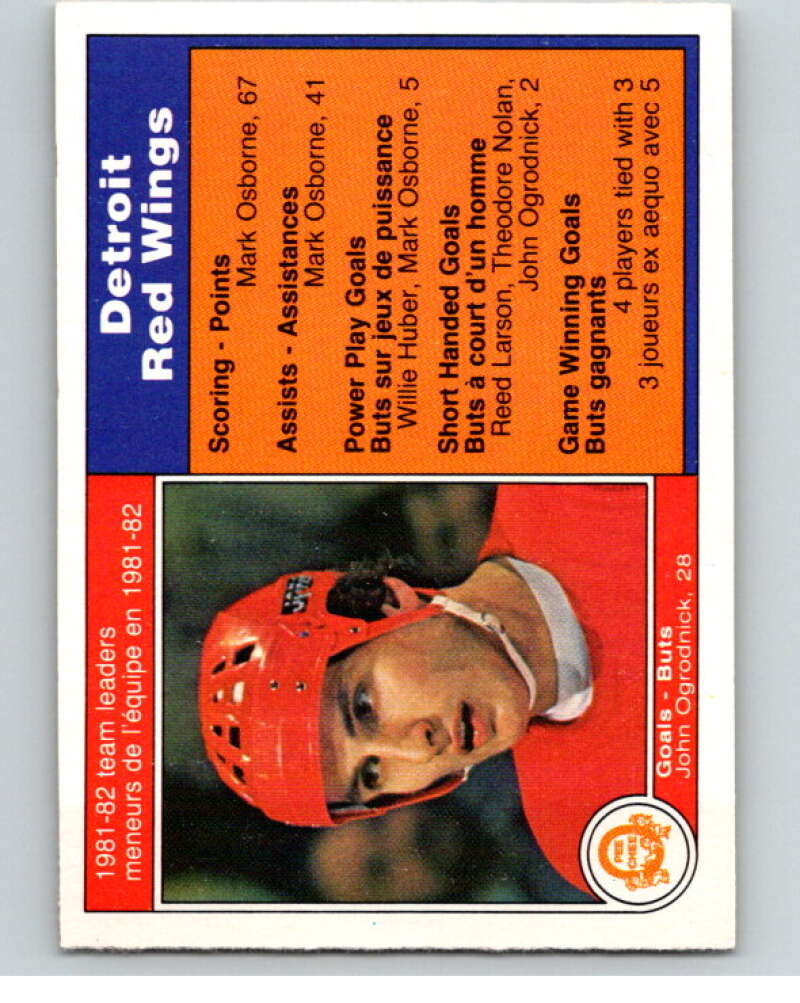 1982-83 O-Pee-Chee #79 John Ogrodnick TL Detroit Red Wings V57659 Image 1
