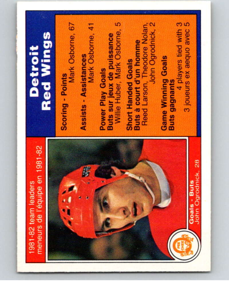 1982-83 O-Pee-Chee #79 John Ogrodnick TL Detroit Red Wings V57661 Image 1