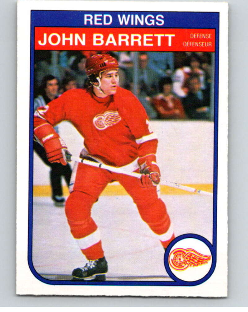 1982-83 O-Pee-Chee #80 John Barrett RC Rookie Detroit Red Wings V57662 Image 1