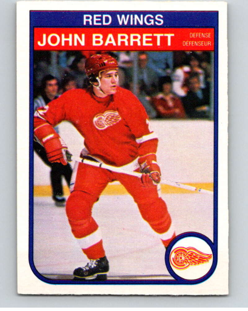 1982-83 O-Pee-Chee #80 John Barrett RC Rookie Detroit Red Wings V57663 Image 1