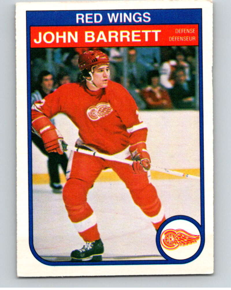 1982-83 O-Pee-Chee #80 John Barrett RC Rookie Detroit Red Wings V57672 Image 1