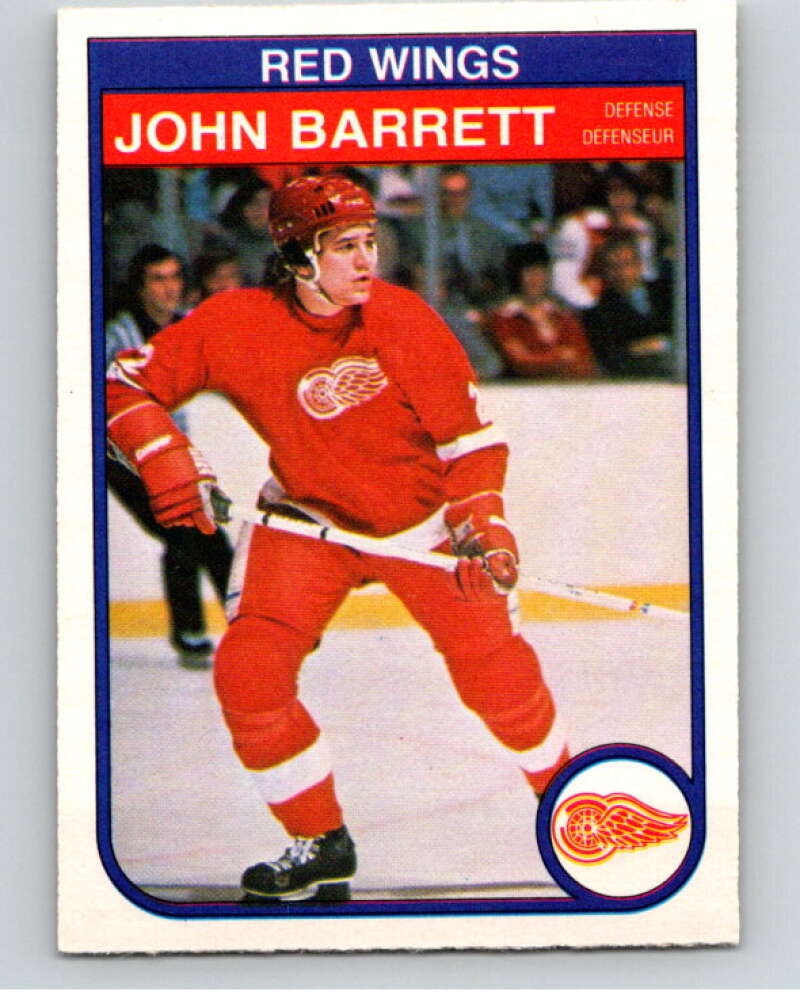 1982-83 O-Pee-Chee #80 John Barrett RC Rookie Detroit Red Wings V57673 Image 1