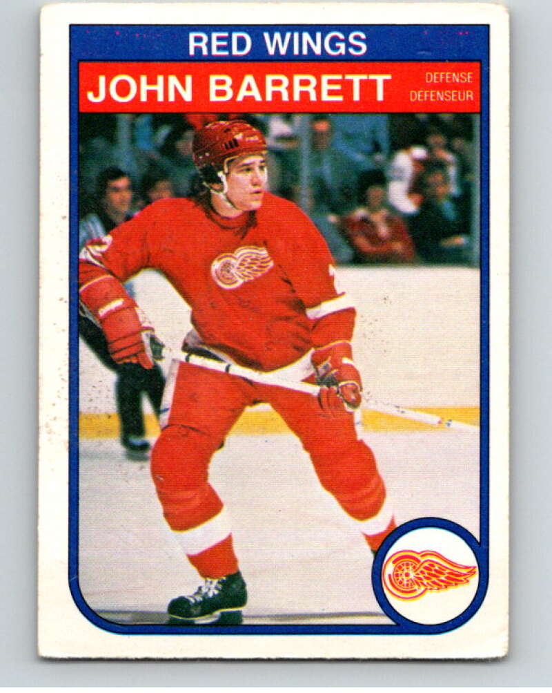 1982-83 O-Pee-Chee #80 John Barrett RC Rookie Detroit Red Wings V57674 Image 1