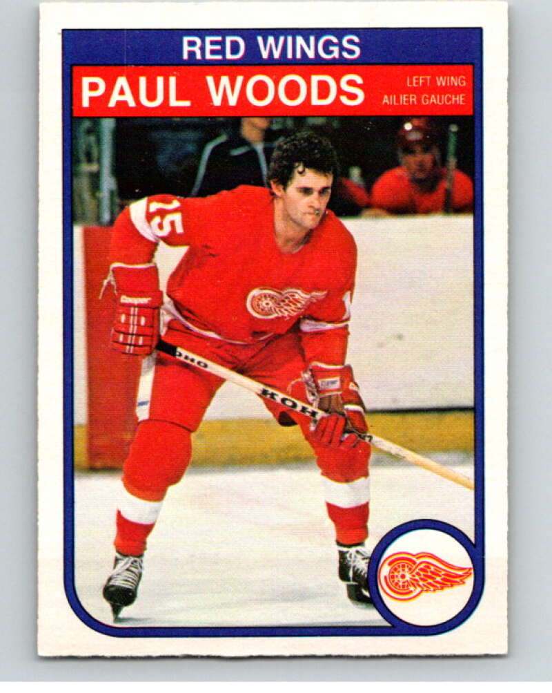 1982-83 O-Pee-Chee #98 Paul Woods RC Rookie Detroit Red Wings V57794 Image 1