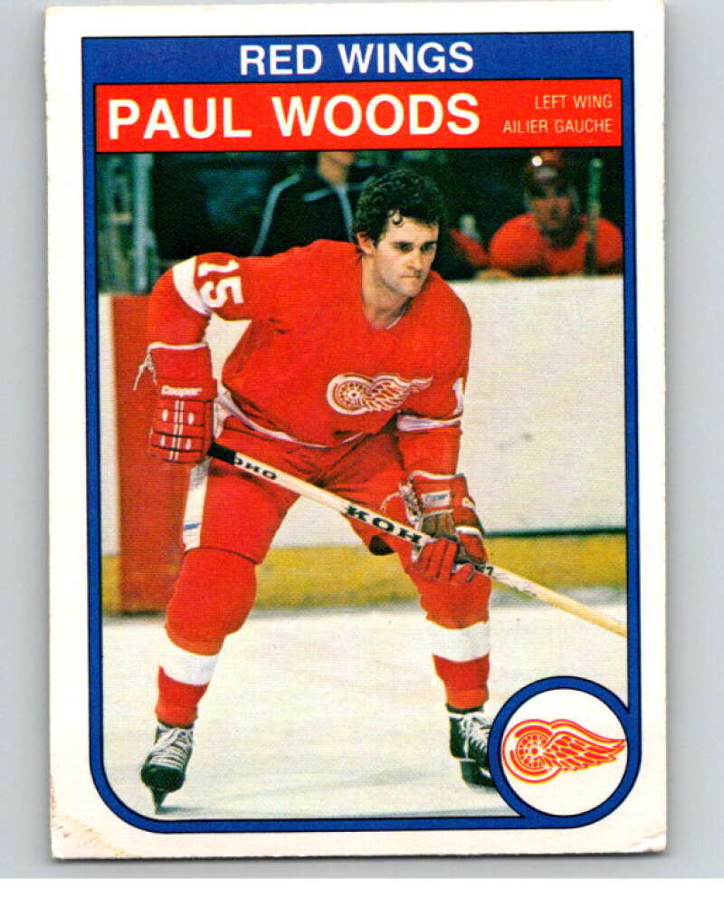 1982-83 O-Pee-Chee #98 Paul Woods RC Rookie Detroit Red Wings V57795 Image 1