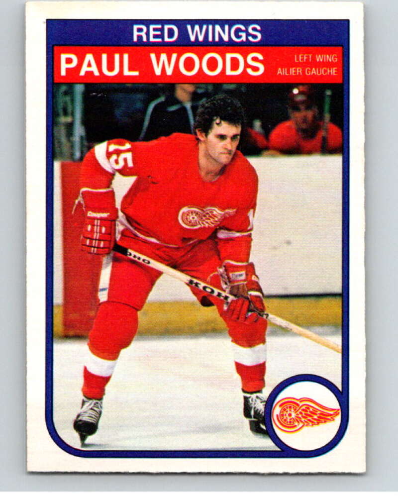 1982-83 O-Pee-Chee #98 Paul Woods RC Rookie Detroit Red Wings V57799 Image 1
