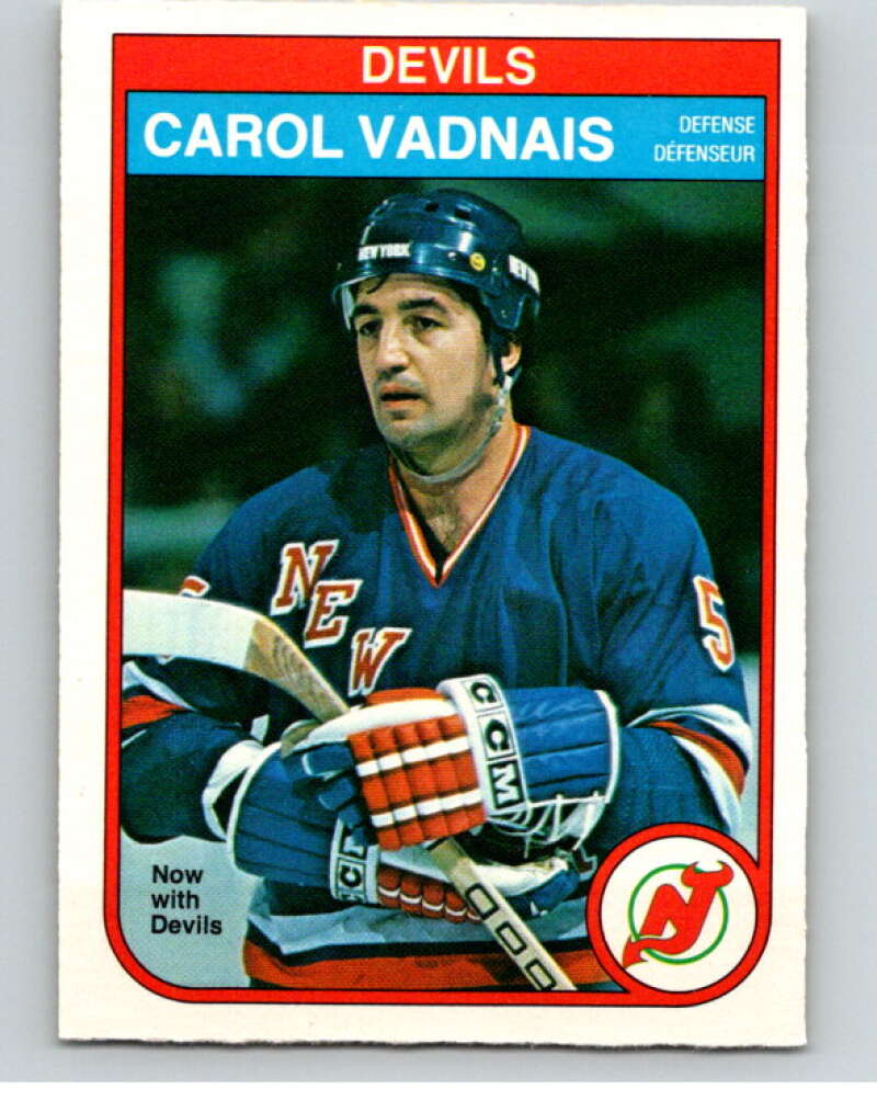 1982-83 O-Pee-Chee #148 Carol Vadnais RC Rookie New Jersey Devils V58121 Image 1
