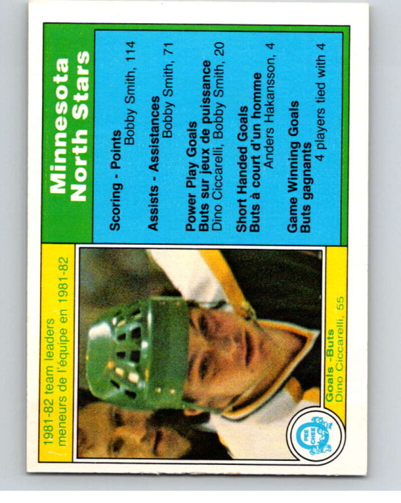 1982-83 O-Pee-Chee #162 Dino Ciccarelli TL Minnesota North Stars V58228 Image 1