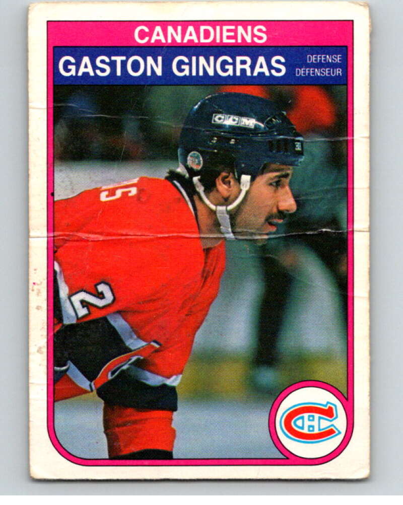 1982-83 O-Pee-Chee #182 Gaston Gingras Montreal Canadiens V58356 Image 1