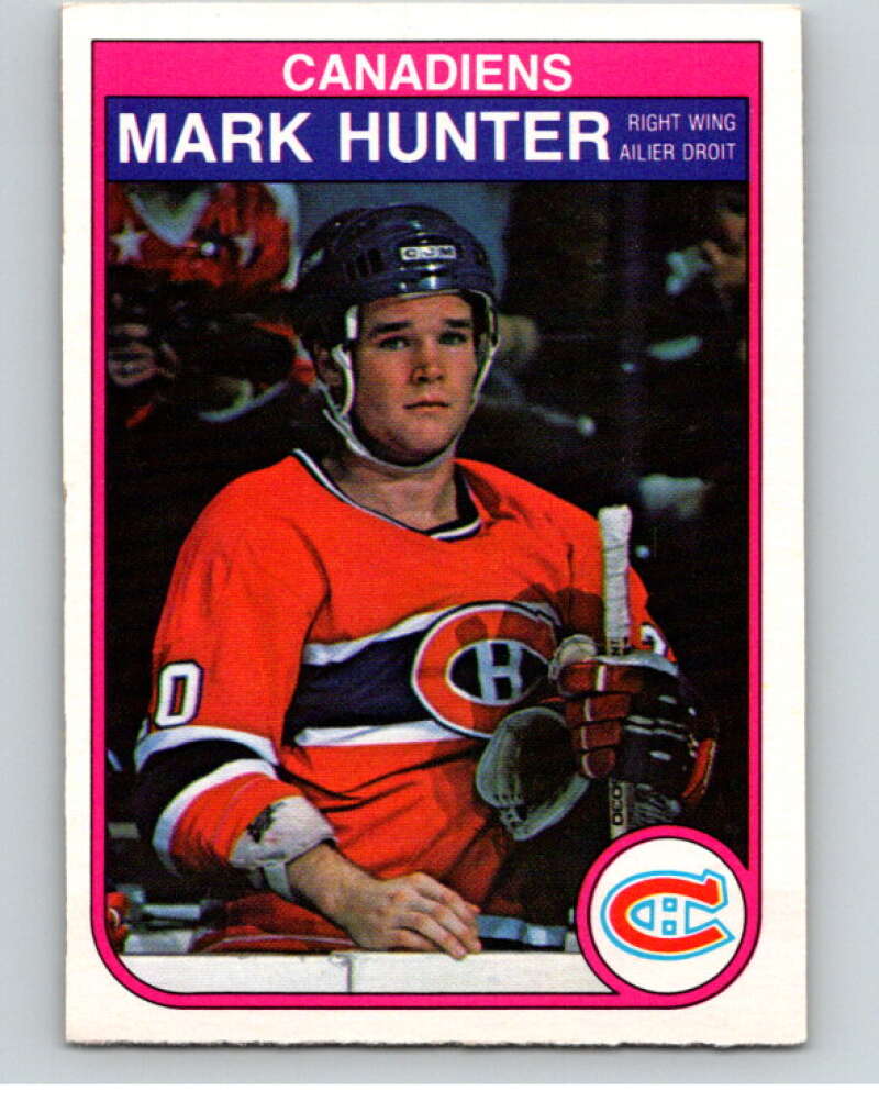 1982-83 O-Pee-Chee #185 Mark Hunter RC Rookie Montreal Canadiens V58373 Image 1