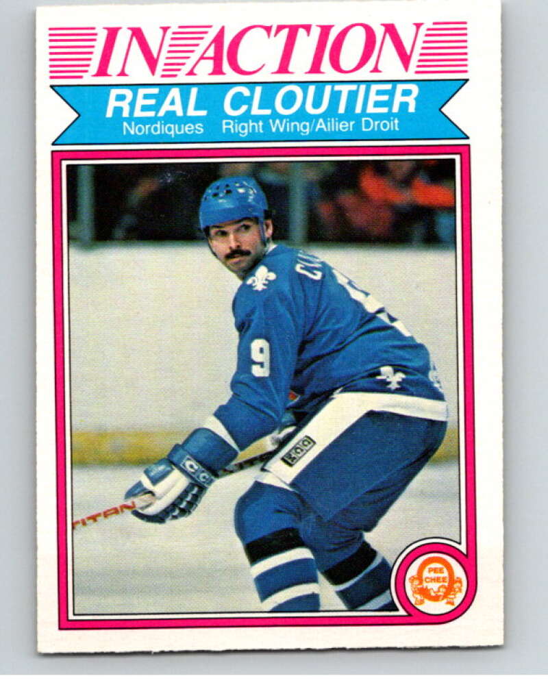 1982-83 O-Pee-Chee #280 Real Cloutier IA RC Rookie Quebec Nordiques V59022 Image 1