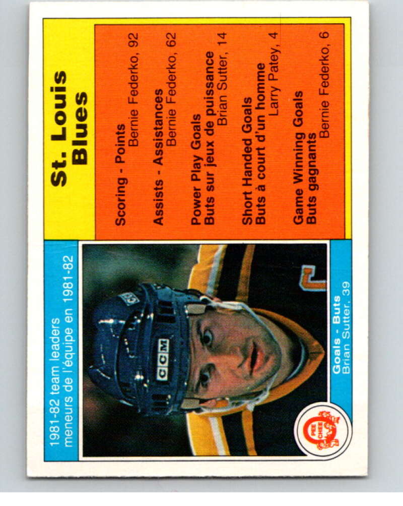 1982-83 O-Pee-Chee #298 Brian Sutter TL St. Louis Blues V59174 Image 1