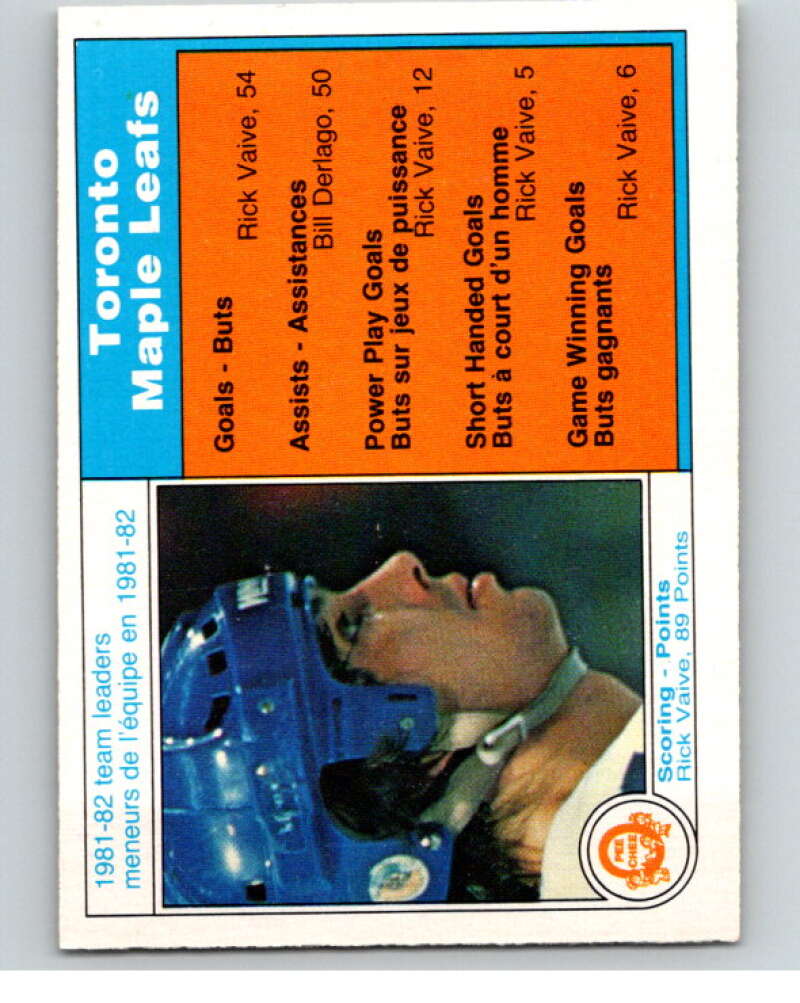 1982-83 O-Pee-Chee #314 Rick Vaive TL Toronto Maple Leafs V59287 Image 1