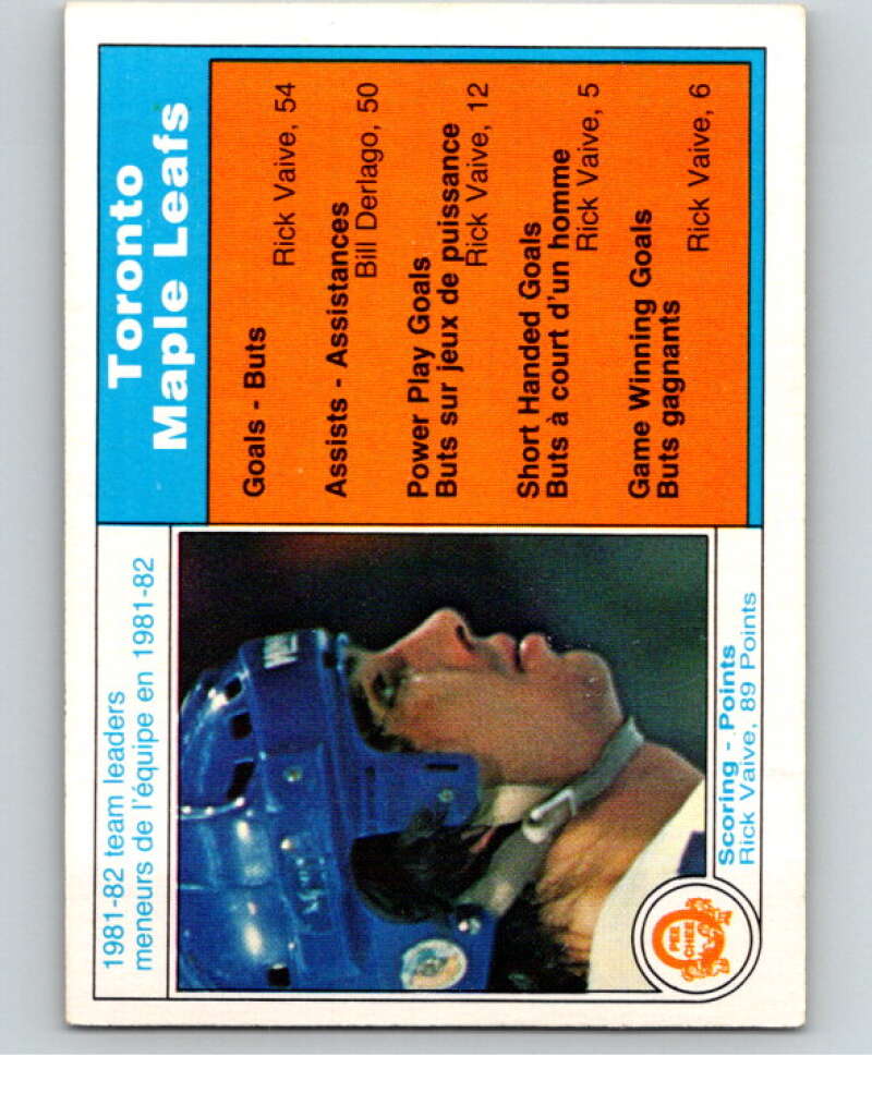 1982-83 O-Pee-Chee #314 Rick Vaive TL Toronto Maple Leafs V59288 Image 1