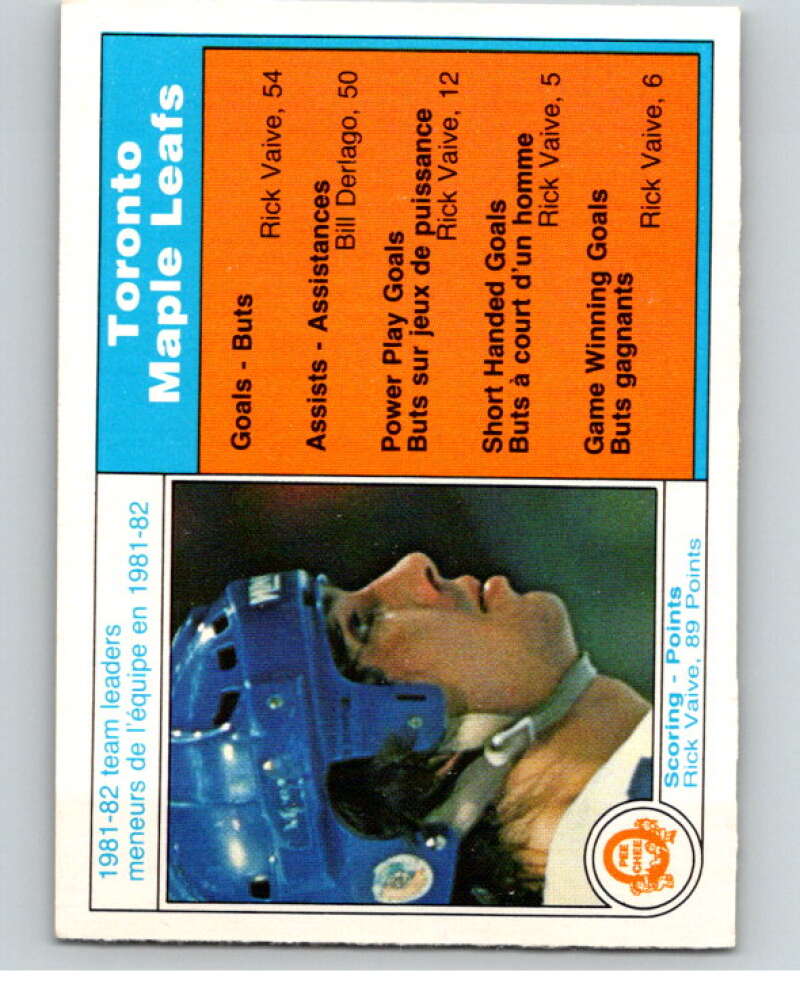 1982-83 O-Pee-Chee #314 Rick Vaive TL Toronto Maple Leafs V59290 Image 1