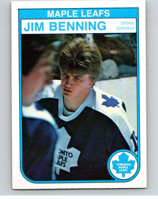 1982-83 O-Pee-Chee #317 Jim Benning  RC Rookie Toronto Maple Leafs  V59314 Image 1