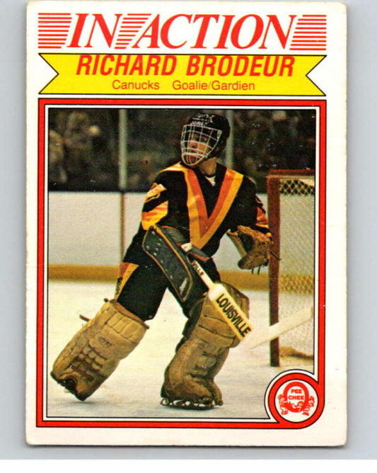 1982-83 O-Pee-Chee #340 Richard Brodeur IA  Vancouver Canucks  V59482 Image 1