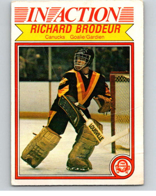 1982-83 O-Pee-Chee #340 Richard Brodeur IA  Vancouver Canucks  V59486 Image 1