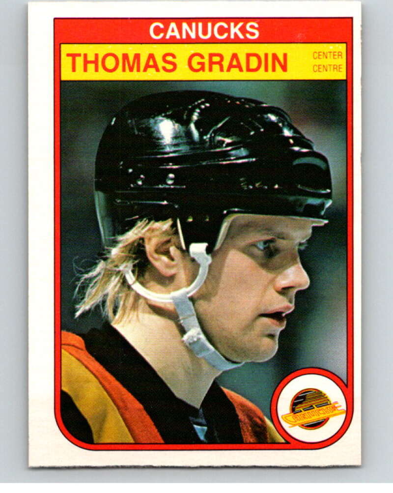 1982-83 O-Pee-Chee #344 Thomas Gradin Vancouver Canucks V59508 Image 1