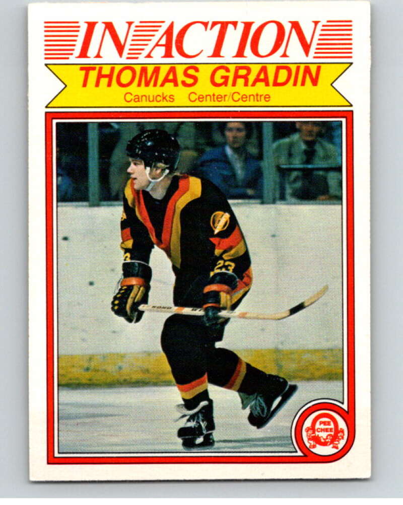 1982-83 O-Pee-Chee #345 Thomas Gradin IA Vancouver Canucks V59511 Image 1