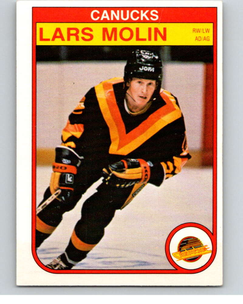 1982-83 O-Pee-Chee #353 Lars Molin RC Rookie Vancouver Canucks V59571 Image 1