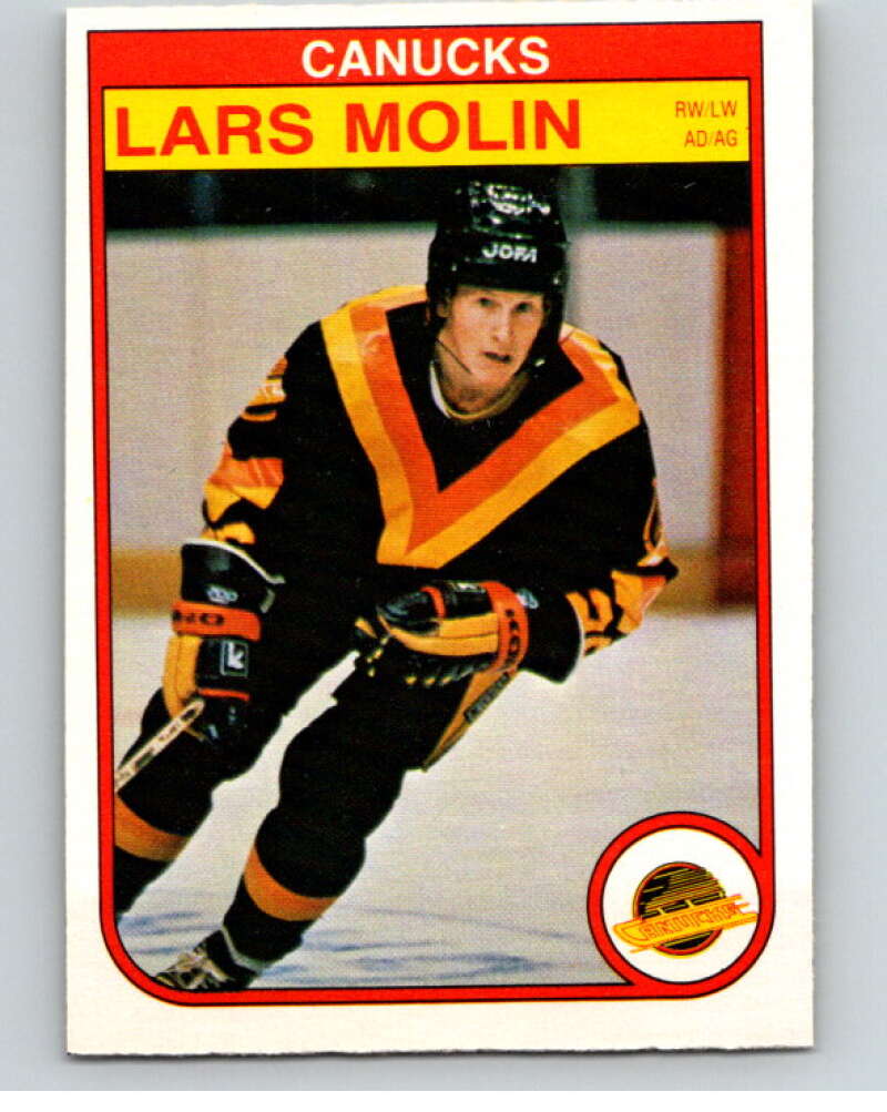 1982-83 O-Pee-Chee #353 Lars Molin RC Rookie Vancouver Canucks V59572 Image 1
