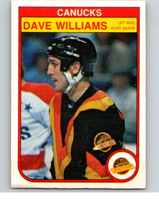 1982-83 O-Pee-Chee #358 Tiger Williams  RC Rookie Vancouver Canucks  V59612 Image 1