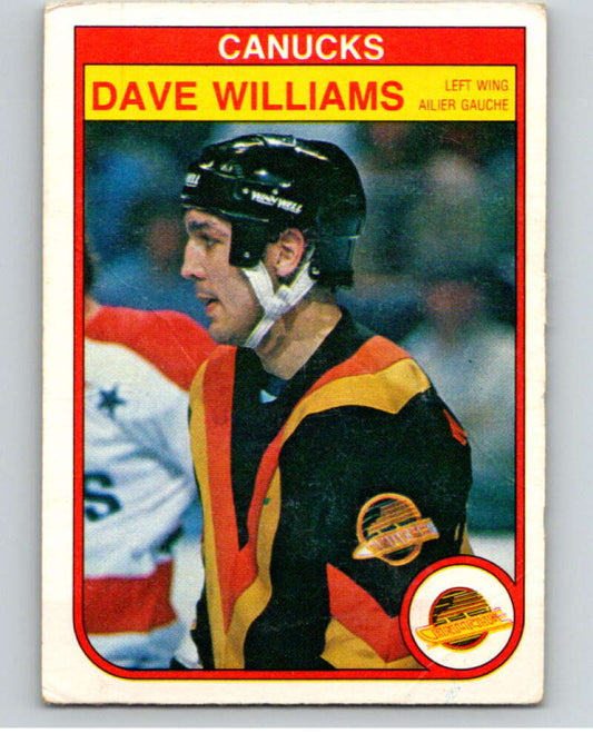 1982-83 O-Pee-Chee #358 Tiger Williams  RC Rookie Vancouver Canucks  V59613 Image 1