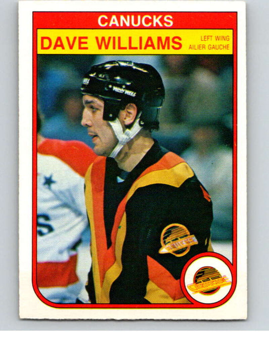 1982-83 O-Pee-Chee #358 Tiger Williams  RC Rookie Vancouver Canucks  V59616 Image 1