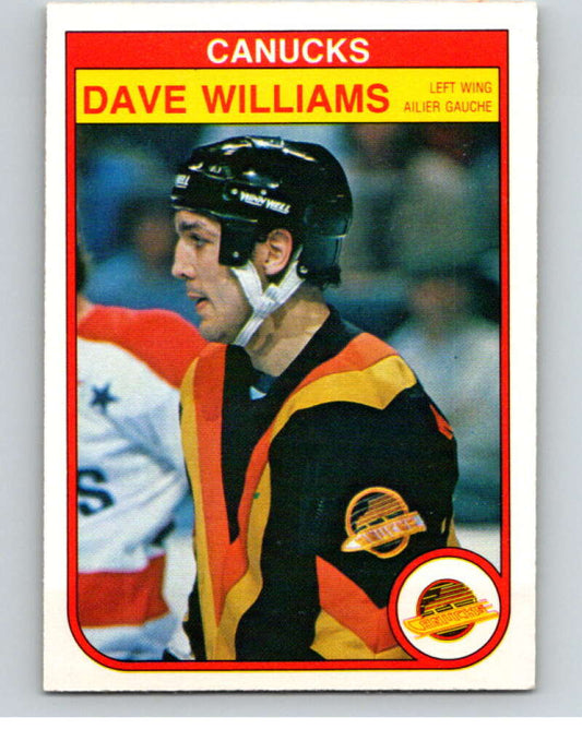 1982-83 O-Pee-Chee #358 Tiger Williams  RC Rookie Vancouver Canucks  V59617 Image 1