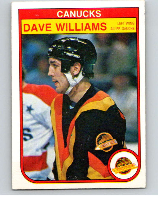 1982-83 O-Pee-Chee #358 Tiger Williams  RC Rookie Vancouver Canucks  V59618 Image 1