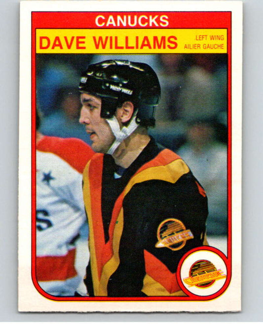 1982-83 O-Pee-Chee #358 Tiger Williams  RC Rookie Vancouver Canucks  V59619 Image 1