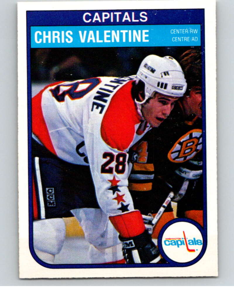 1982-83 O-Pee-Chee #373 Chris Valentine RC Rookie Washington Capitals V59755 Image 1