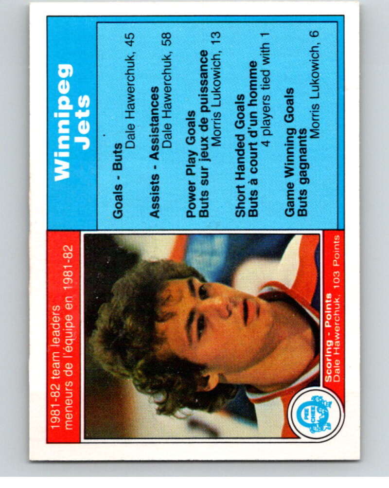 1982-83 O-Pee-Chee #374 Dale Hawerchuk TL Winnipeg Jets V59758 Image 1