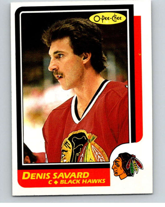 1986-87 O-Pee-Chee #7 Denis Savard  Chicago Blackhawks  V63214 Image 1