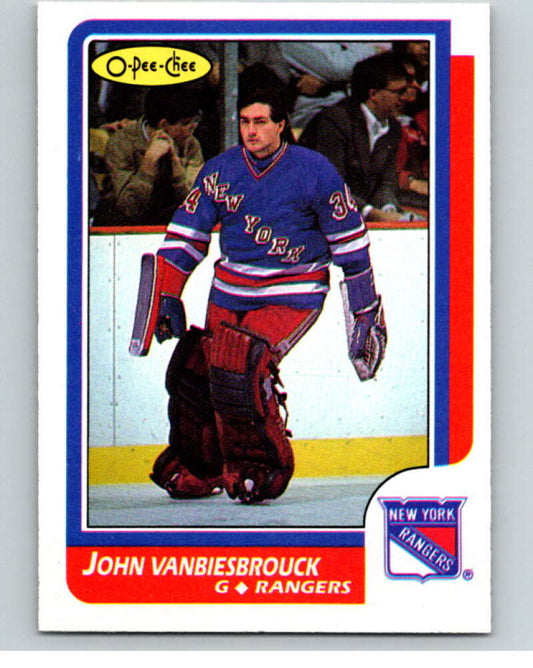 1986-87 O-Pee-Chee #9 John Vanbiesbrouck  RC Rookie Rangers  V63216 Image 1