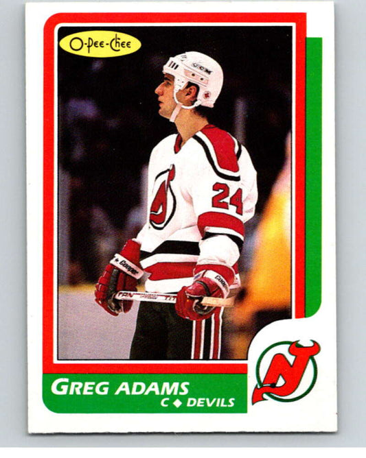 1986-87 O-Pee-Chee #10 Greg Adams  RC Rookie New Jersey Devils  V63217 Image 1