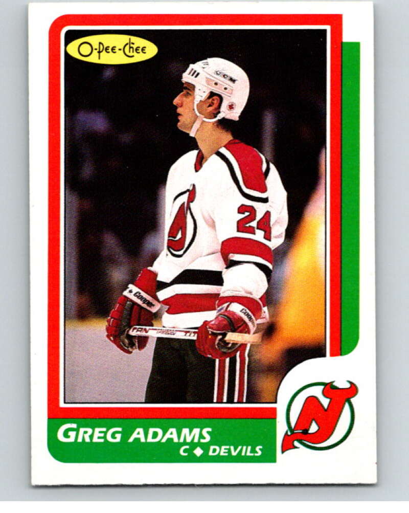 1986-87 O-Pee-Chee #10 Greg Adams RC Rookie New Jersey Devils V63217 Image 1