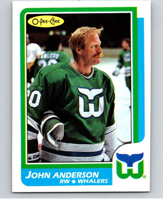 1986-87 O-Pee-Chee #13 John Anderson  Hartford Whalers  V63221 Image 1