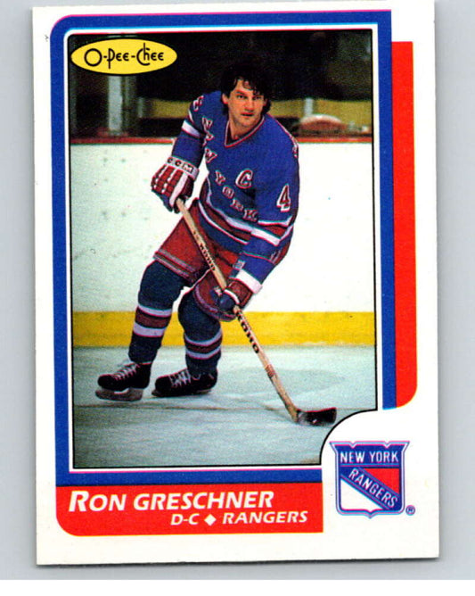 1986-87 O-Pee-Chee #18 Ron Greschner  New York Rangers  V63232 Image 1