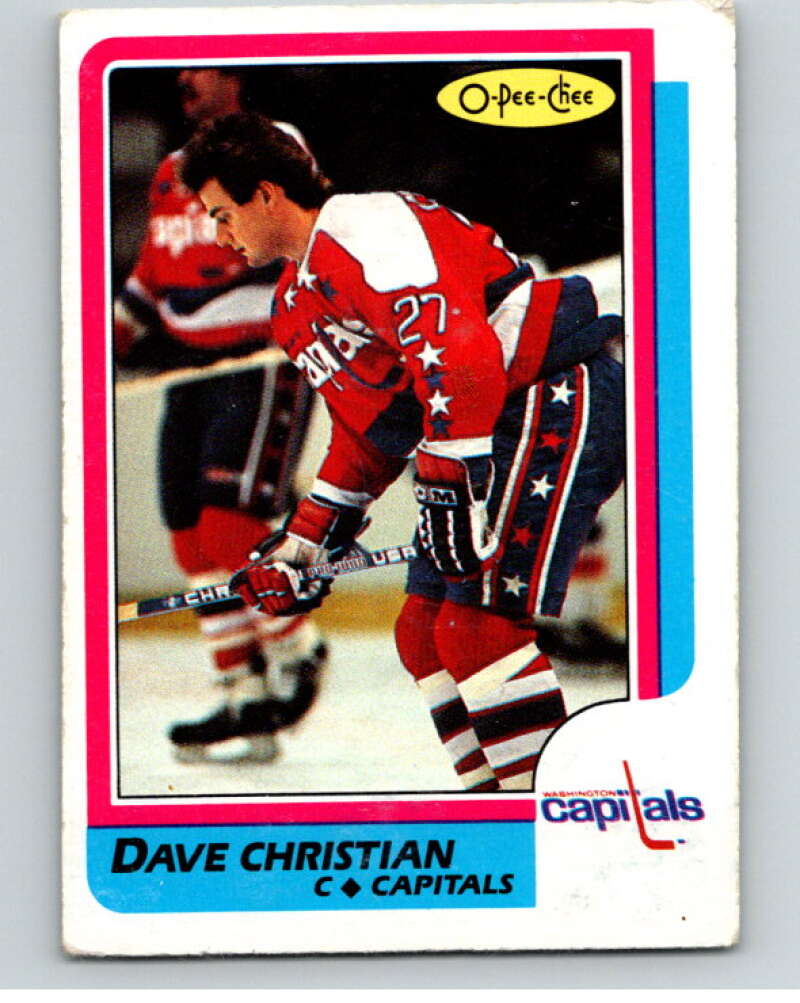 1986-87 O-Pee-Chee #21 Dave Christian Washington Capitals V63239 Image 1