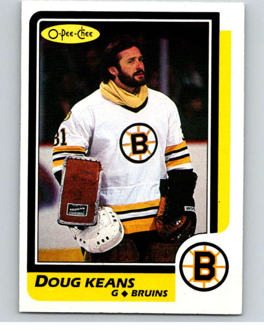 1986-87 O-Pee-Chee #22 Doug Keans  Boston Bruins  V63241 Image 1