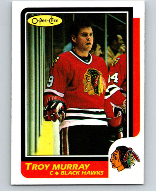1986-87 O-Pee-Chee #25 Troy Murray  Chicago Blackhawks  V63247 Image 1