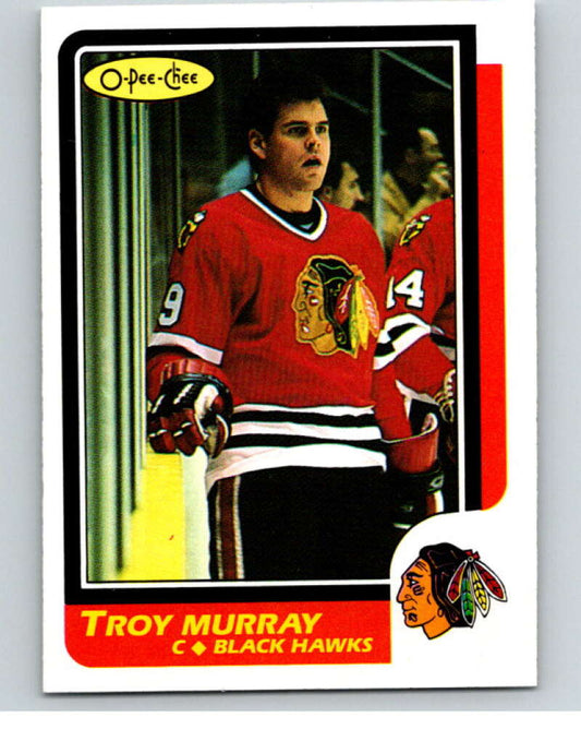 1986-87 O-Pee-Chee #25 Troy Murray  Chicago Blackhawks  V63248 Image 1
