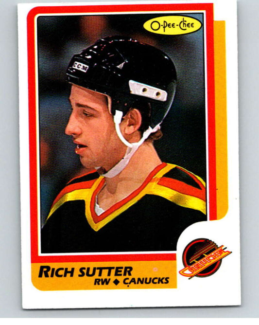 1986-87 O-Pee-Chee #29 Rich Sutter  Vancouver Canucks  V63254 Image 1