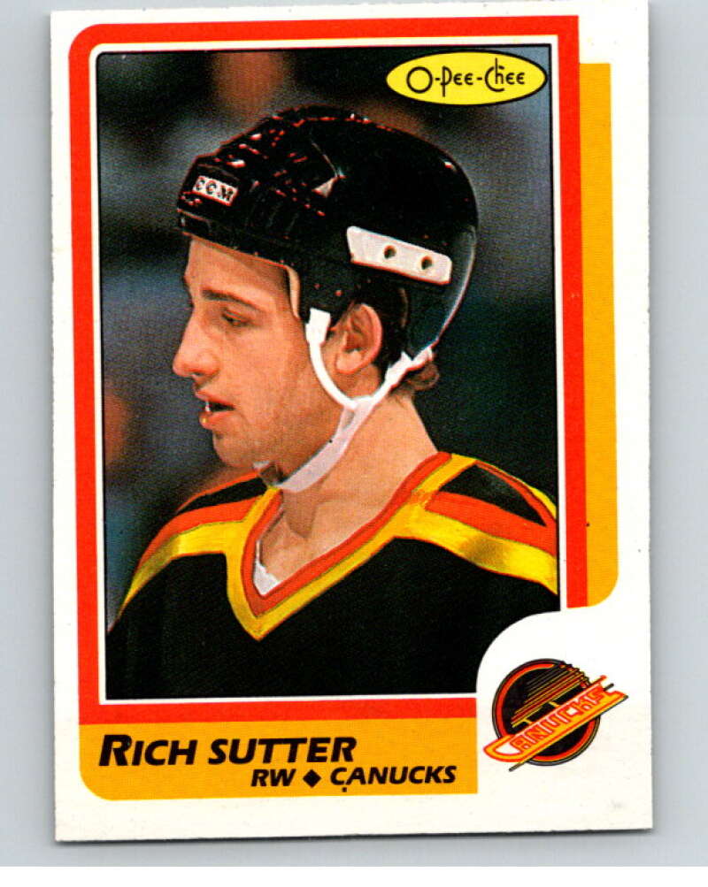 1986-87 O-Pee-Chee #29 Rich Sutter Vancouver Canucks V63255 Image 1